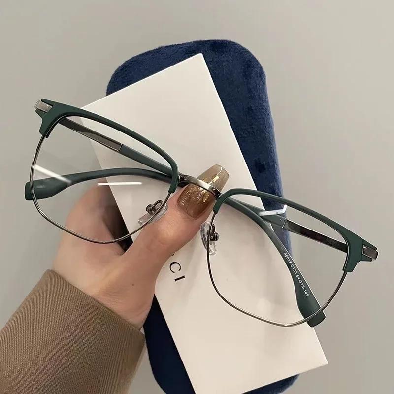 Трендовые мужские очки с полуободковой оправой для миопии, ретро, ультралегкие, для близоркости, очки для защиты глаз от синего света