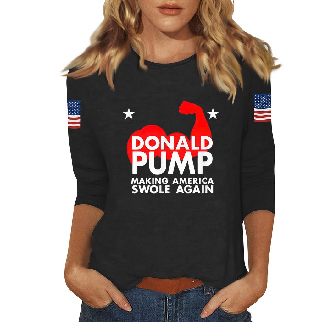 Женский повседневный модный сексуальный удобный топ с вырезом и рукавом три четверти