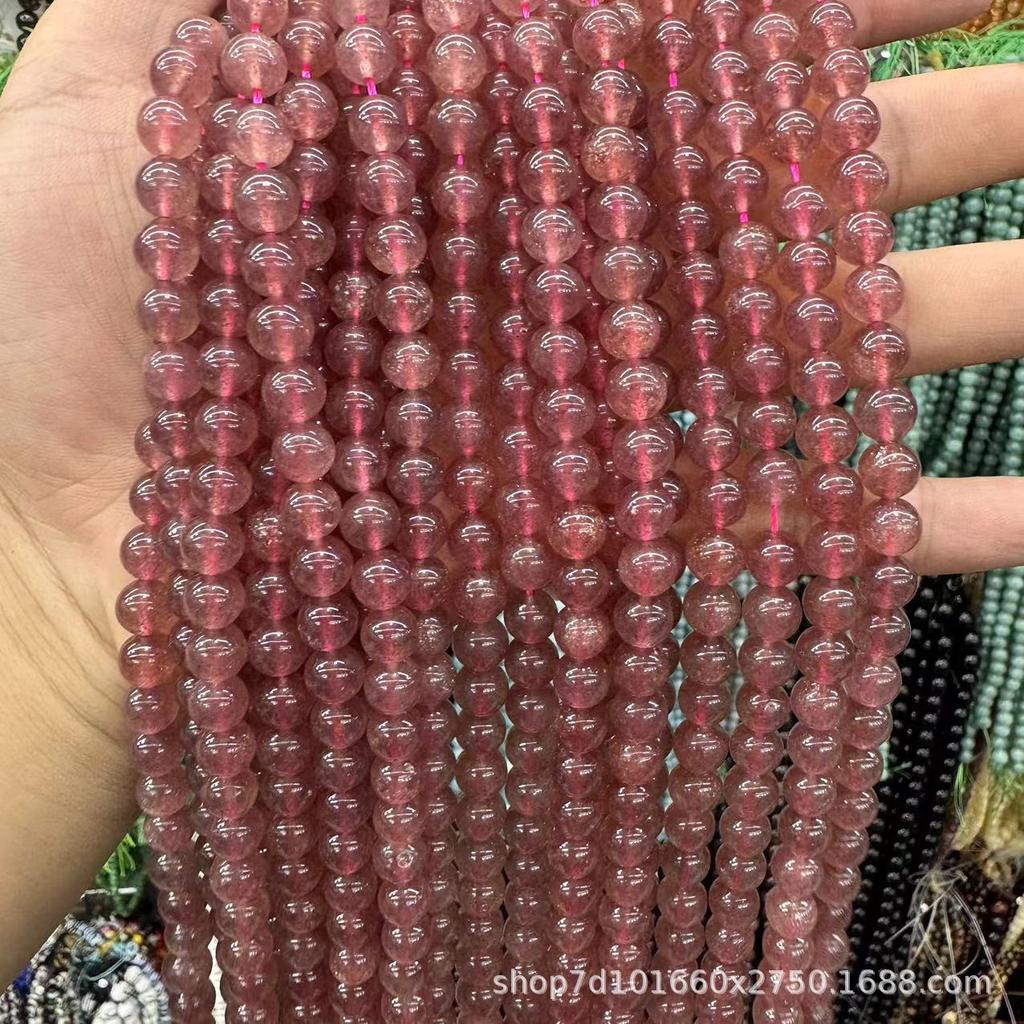 Натуральный Клубничный Кварц Круглые Свободные Бусины - Популярные DIY Ювелирные Аксессуары.