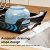 Dish Drying Rack with Cutlery Holder Large Capacity Strong Load-bearing Countertop Extendable Dish Rack with Drain Board