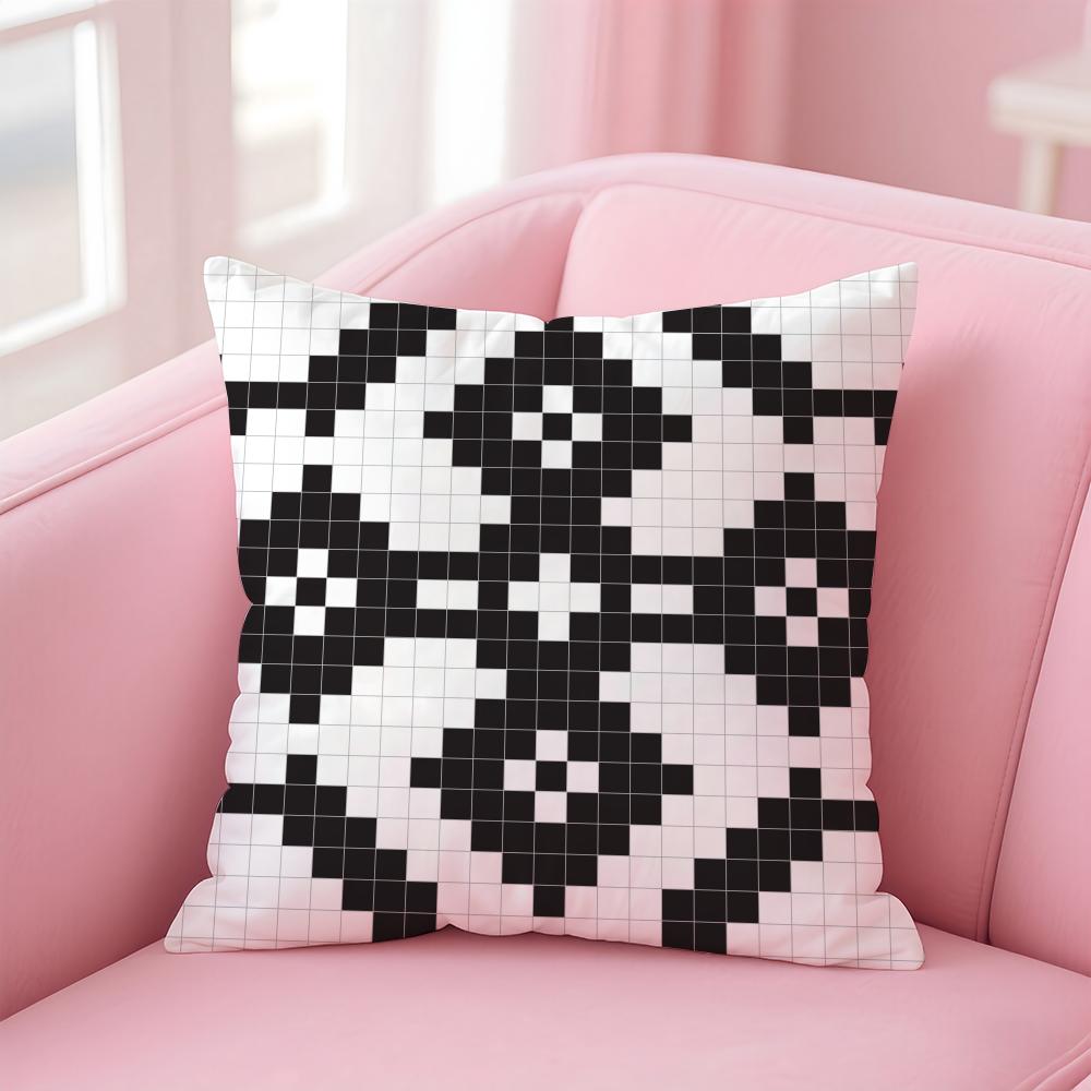 Pixel art print texture Cushion Cover Pillow Case Soft Friendly Fabric  Concealed Zipper