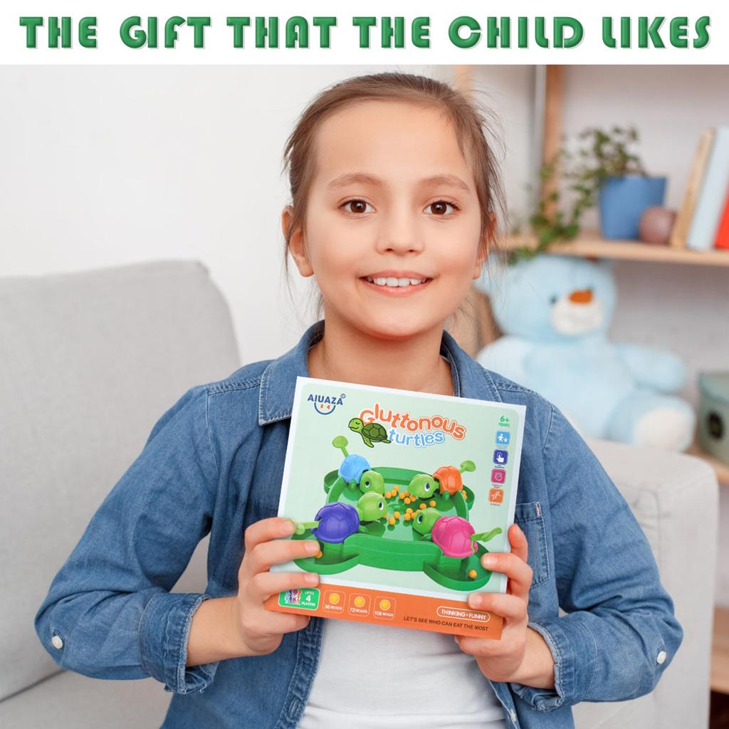 AIUAZA Голодные Черепахи Настольная Голодная Коробка Настольная Черепаха Поедание Бобы Настольная Игра Игра, Игра, Игра, Игрушка, Игрушка, 2-4 (72 боба)