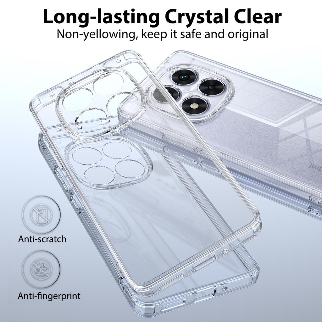 For Xiaomi Redmi Note 14 Pro+ 5G Clear Phone Case TPU+Acrylic Shockproof Phone Back Cover