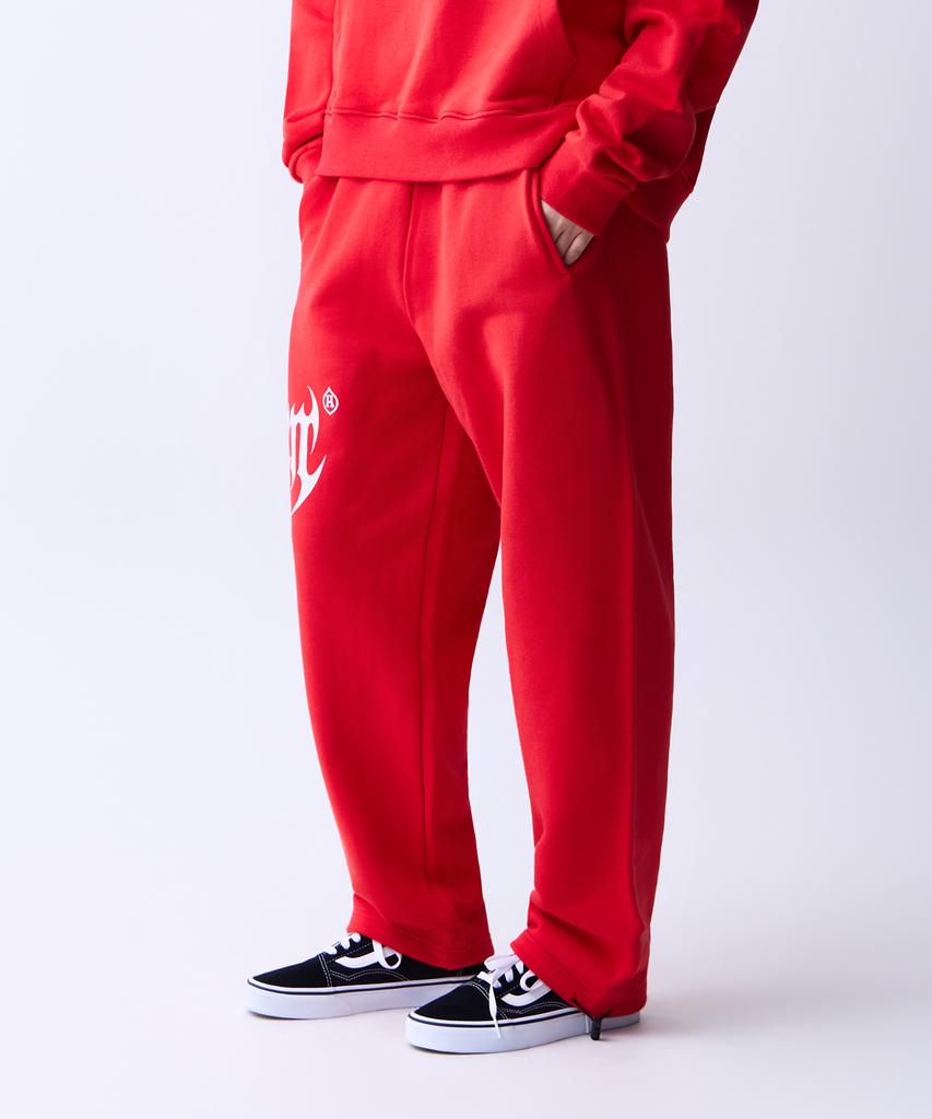 ADERNM Dark Bat Logo Sweatband Pants Red