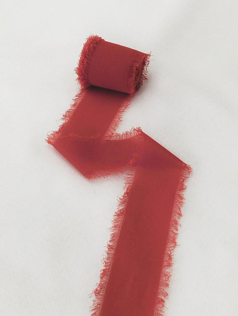 Chiffon Ribbon Bow with Frayed Edges for Weddings and Floral Arrangements