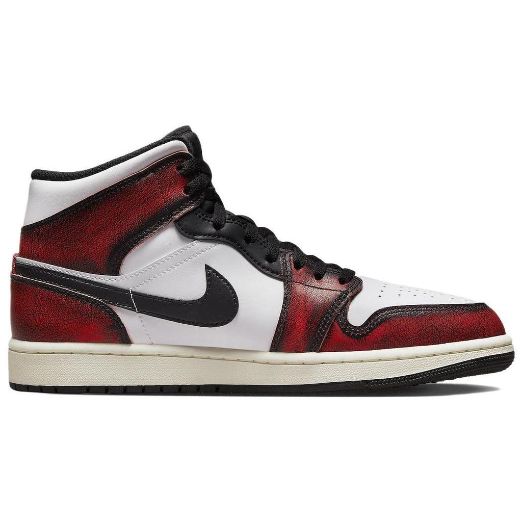 Мужские кроссовки Air Jordan 1 Mid SE Wear-Away White Black Sail DV9565-006