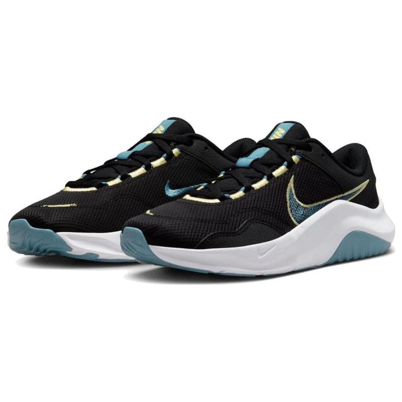 Nike Женские тренировочные футбольные бутсы Legend Essential 3 Next Nature 'Black Aqua Lemon' DM1119-006
