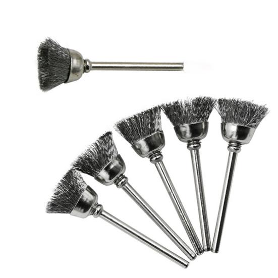 15Pcs Wire Wheel Brush Wear-Resistant High Hardness Pen/Flat/Bowl Shape Steel Wire Wheel Brush Home Use