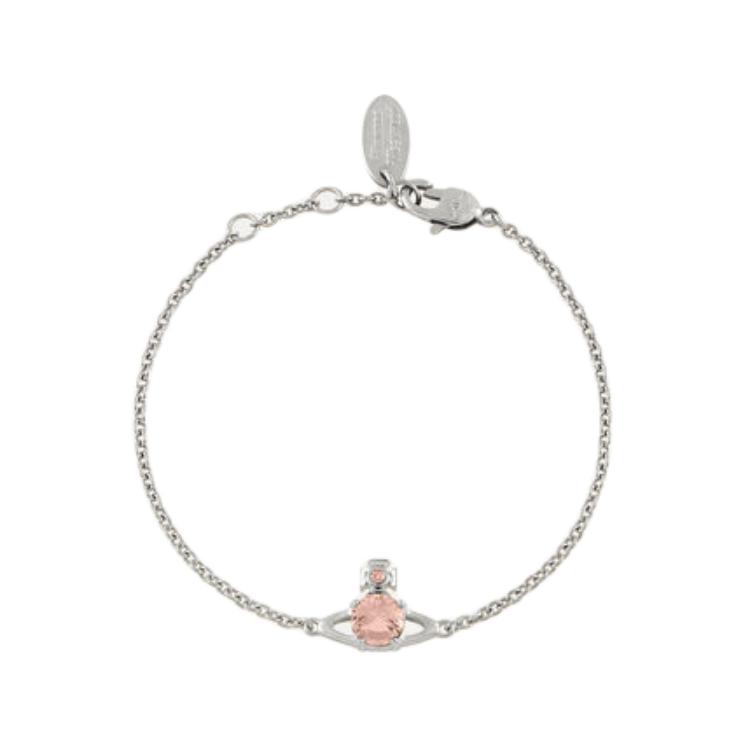 Vivienne Westwood Queen Reina Saturn Diamond Bracelet Women bracelet Silver Champagne-Diamond 61020056-02P720