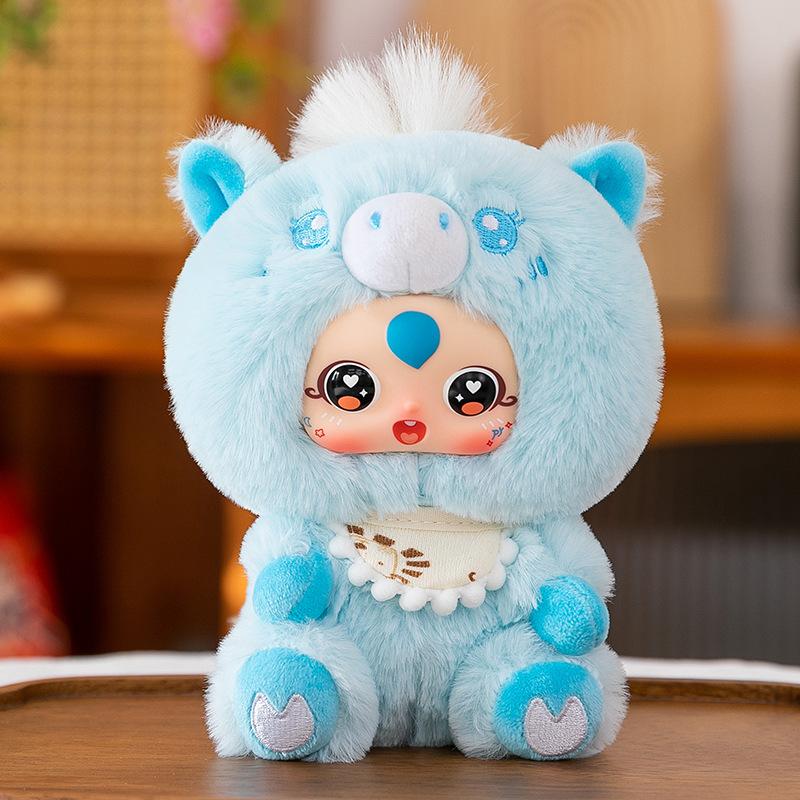 Милая плюшевая игрушка пони, подарок на Новый год, виниловая кукла с лицом, подвеска, талисман зодиакальной лошади, настольные качели, одобрение