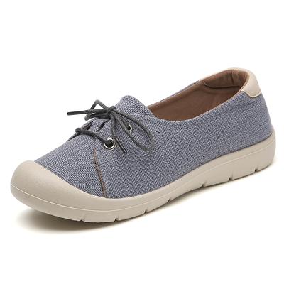 Модные новые весенние и летние женские легкие парусиновые туфли, модные повседневные туфли большого размера 44, женские туфли на плоской подошве со шнуровкой