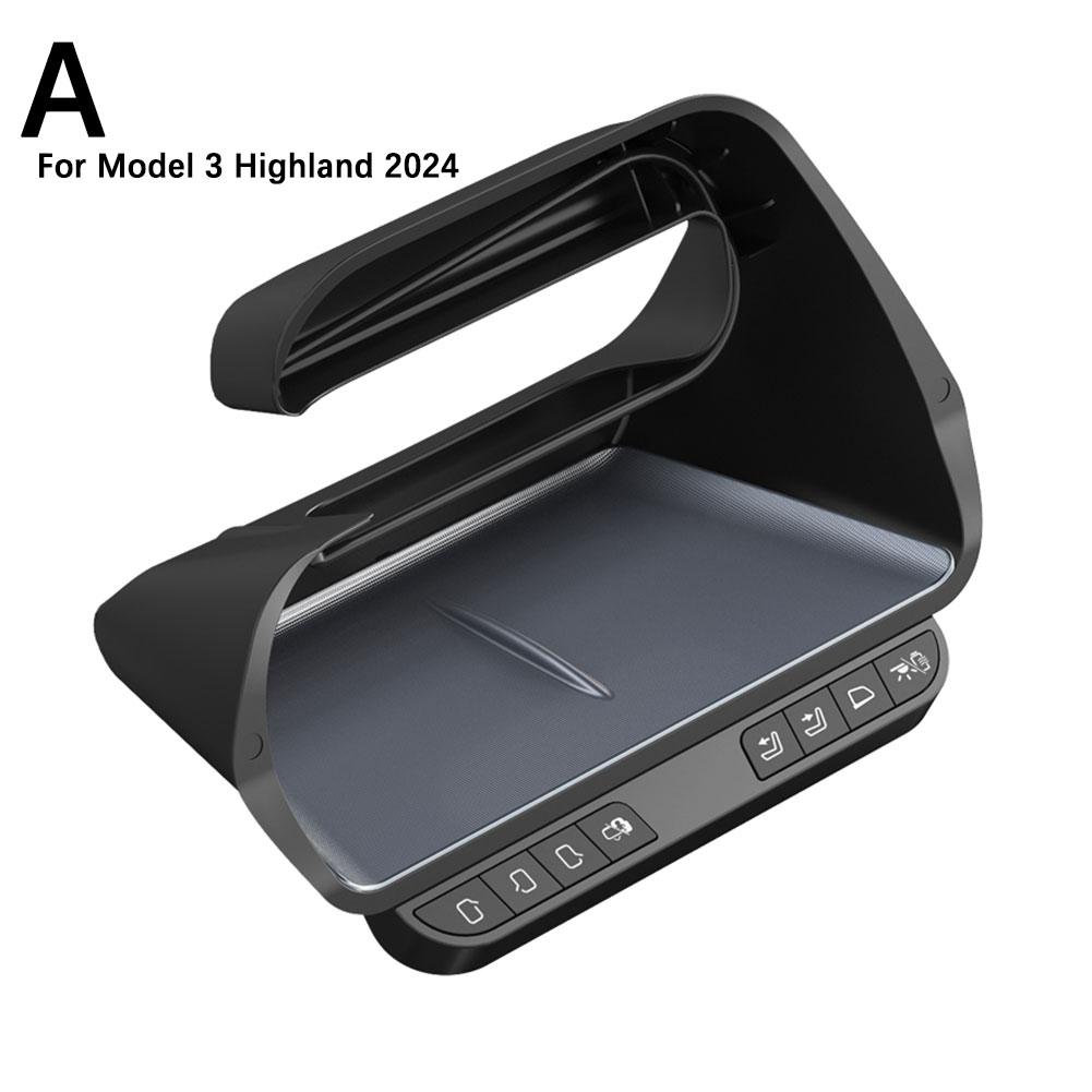 For Model 3 Highland 2024 Center Console Organizer Tray Under Screen Storage Box Behind Screen for Tesla Y 2021-2023