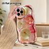 Phone Case: 2D flat design suitable for iPhone 18 17 16 15 14 13 Pro film protective case, couple style, glass apple slice, Christmas and Halloween gi