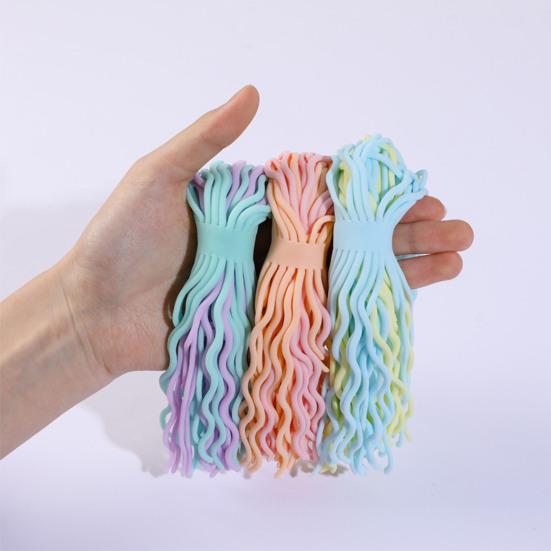 2 шт. Игрушка-антистресс в виде лапши, мягкая эластичная веревка из ТПР, непоседа, для детей, подростков, взрослых, портативная, для декомпрессии, имитация спагетти, тянущаяся сенсорная игрушка