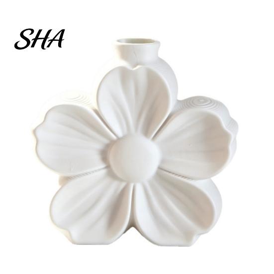 Solid Base Desktop Ornament 3D Printed Minimalist Flower Vase, Matte Frosted Decorative Vase for Fresh Modern Home Table Decor or Dried Stems,