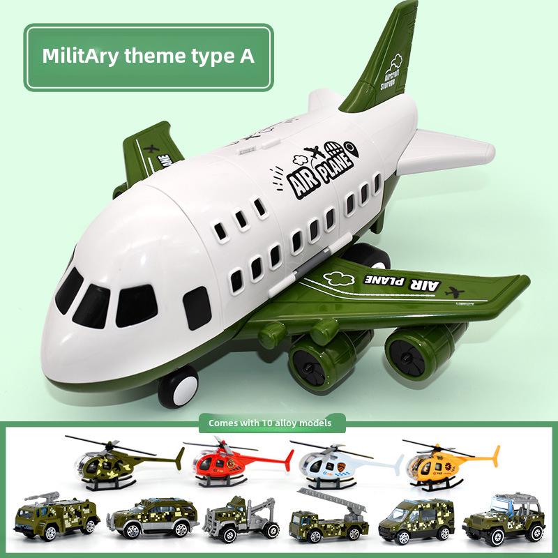 Большой детский игрушечный набор «Самолет» с инерционными машинками