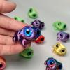 Напечатанные на 3D лягушки, украшения для автомобиля, с реалистичными разноцветными меняющими цвет глазами - Идеально для приборной панели автомобиля, украшение для рабочего стола художника