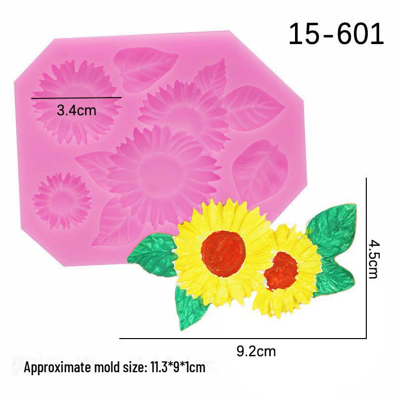 Силиконовая форма «Лист подсолнечника» для помадки, глины или эпоксидной смолы
