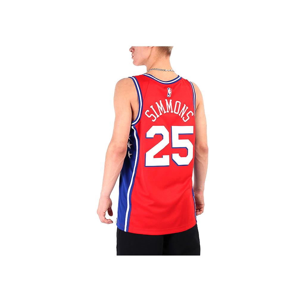 Jordan Basketball Jersey Fan Edition 2020 Season Philadelphia 76ers #25 Ben Simmons Men Tops University-Red CV9490-660