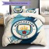 Manchester City Pattern Bedding Quilt Set  Home Decoration  Gift (1 * duvet cover + 2 * pillowcase  without core)