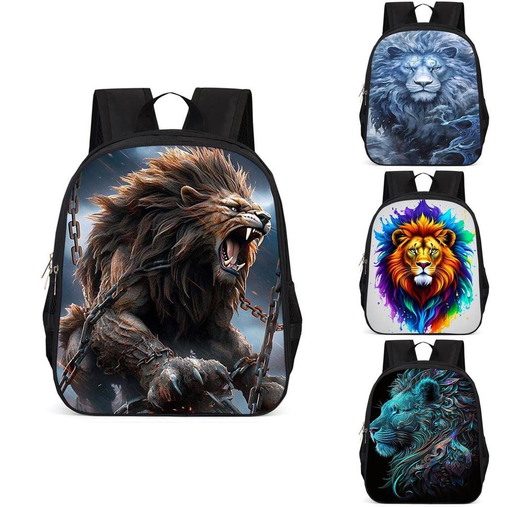 Вместительный школьный рюкзак Lion 15 дюймов из ткани Оксфорд для детей, легкий и эргономичный