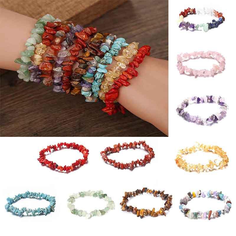 Браслет-стретч из премиальных неровных сколов горного хрусталя