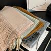 Autumn and Winter Thickened Double-sided Wool Scarf Fringed Warm Small Shawl Male and Female Students Couple Scarf