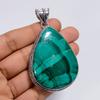 Потрясающий Малахит Высшего Качества 100% Натуральный Грушевидной Формы Винтажный Стиль Ювелирное Изделие Ручной Работы Серебряный Кулон 925 пробы 2,7" WSJ-4843