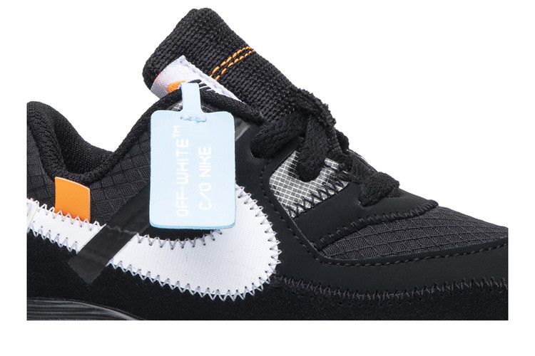 Детские кроссовки Nike Air Max 90 Off-White Черный (ТД) Черный/Белый-Конус-Черный
