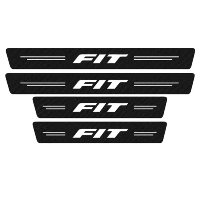 4pcs Car Sill Pedal Rear Bumper Protection Stickers for Honda FIT Logo 2021 2020 2019 2018 2017 2016 2015 2014