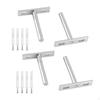 4x Floating Shelf Brackets Concealed Support T Shaped Wall for Storage