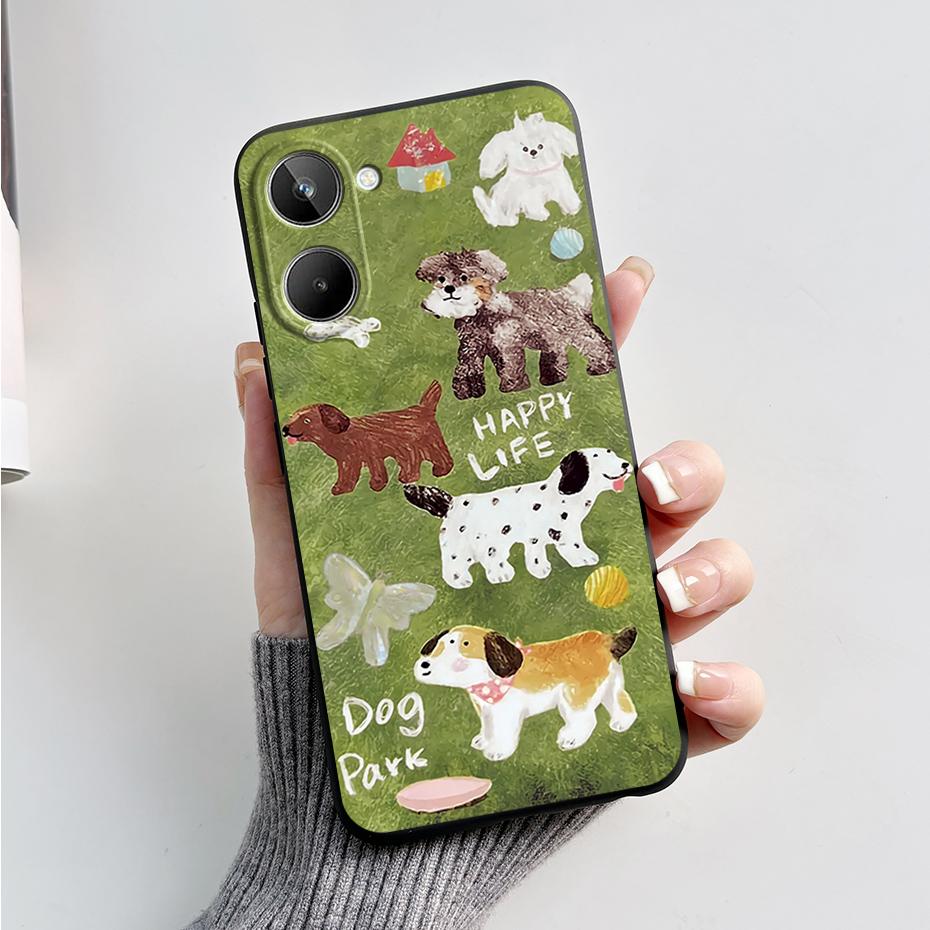 For Realme 10 4G 6.4" Soft Silicone TPU Shockproof Phone Case For Realme 10 RMX3630 Cartoon Pattern Bumper Protective Back Cover