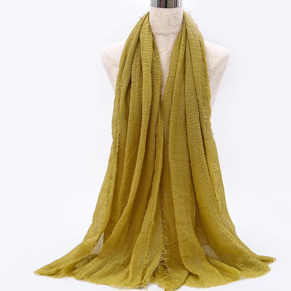Big Size Crinkle Cotton Hijab Scarf Women Turban Muslim Shawl Plain Bandana Breathable Women's Shawls Foulard Hijab Hood Ramadan