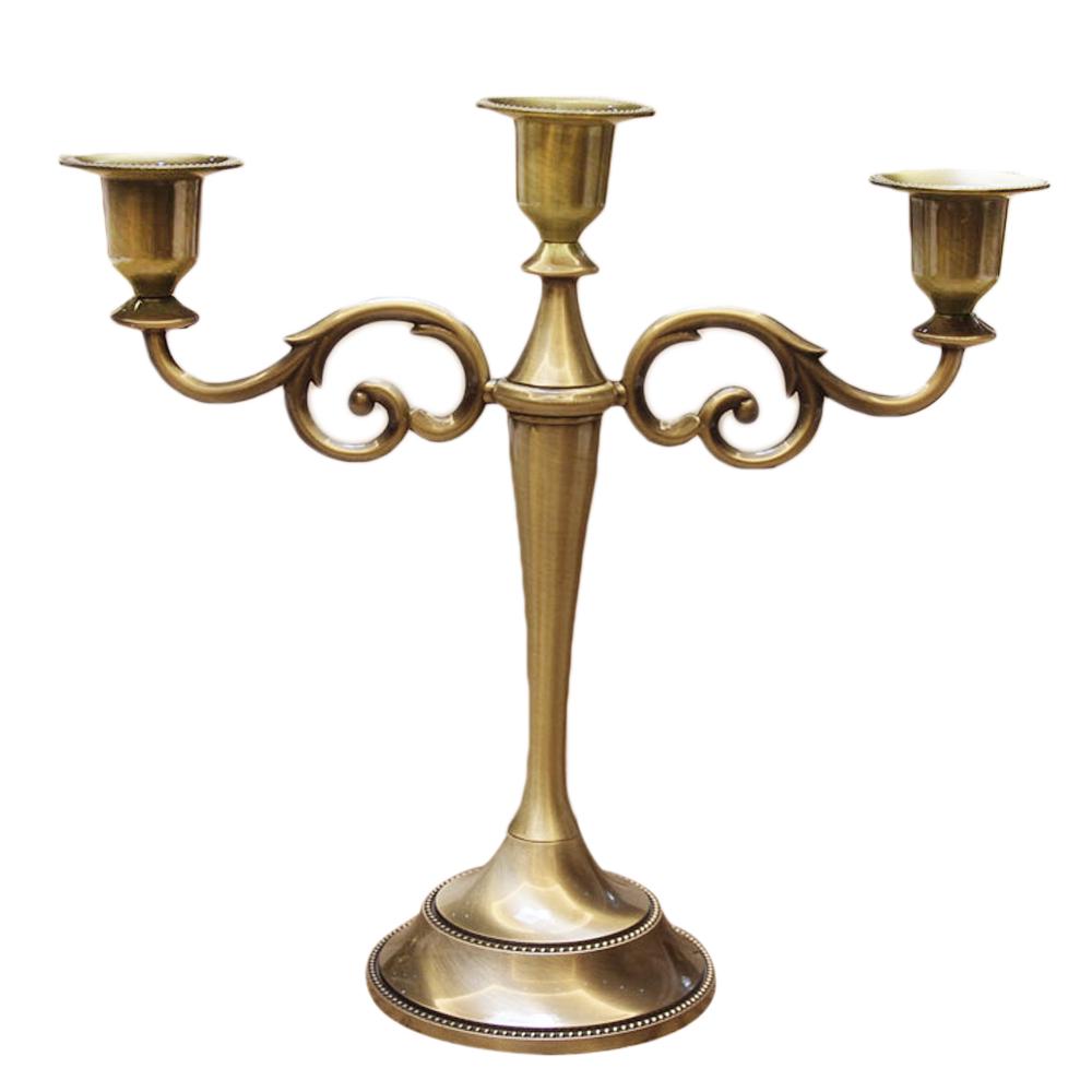 Антикварный подсвечник с 3 руками, подсвечник, канделябр для домашнего отеля, свадебного бара