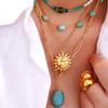 Light Luxury Women Tianhe Stone Powder Crystal Hemming Pendant Jewelry Stainless Steel Necklace