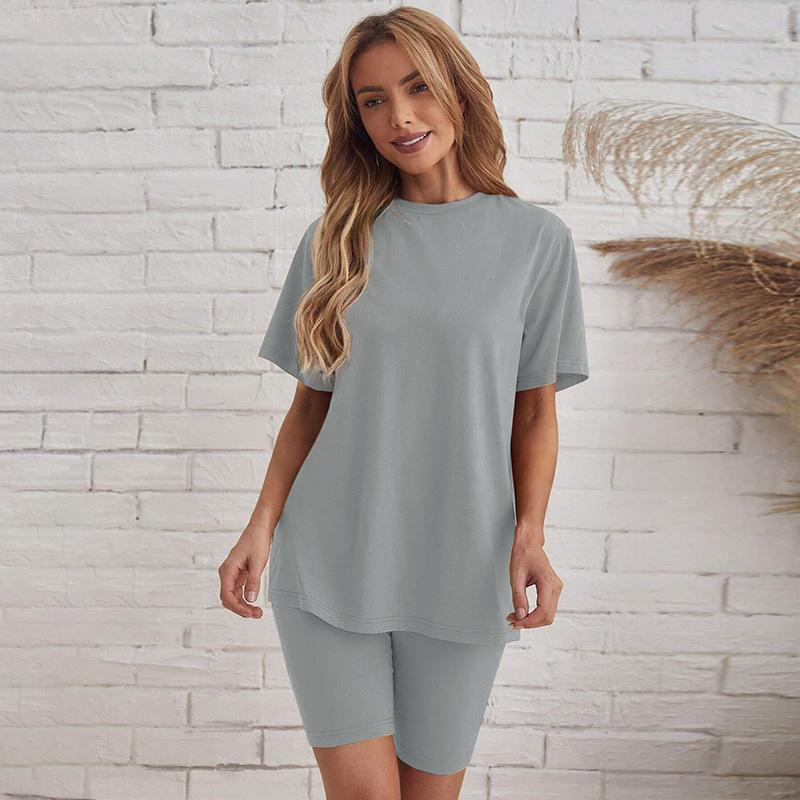 Women's Loose Fit Oversized T-shirt and Slim Shorts Sports Leisure Set
