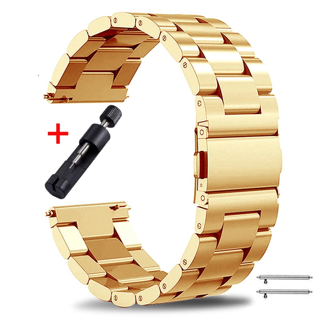 22 мм 20 мм 18 мм Металлический ремешок для Samsung Galaxy Watch 3 4 Active2 S2 Gear S3 Gt 2 Huawei GT2/Amazfit GTR Браслет из нержавеющей стали Подарок на День матери