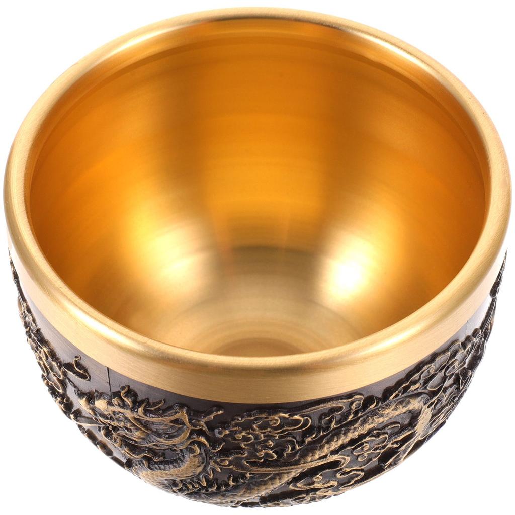 1 шт. Медная винтажная чашка-чаша с драконом в китайском стиле, ретро чайные чашки, домашний декор, кухонная барная посуда