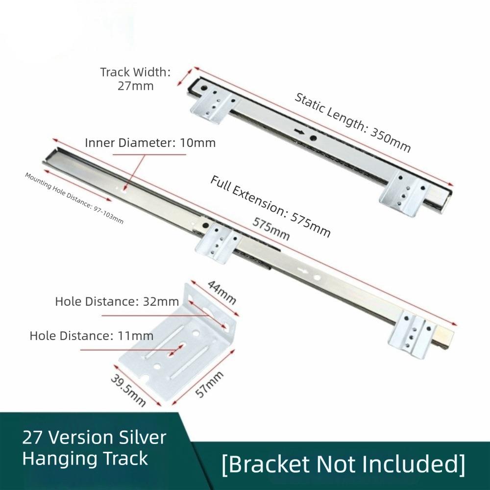 2PCS Side Mounting Drawer Slide Rail Full Extension Drawer Glides Drawer Runners  Kitchen Cupboard