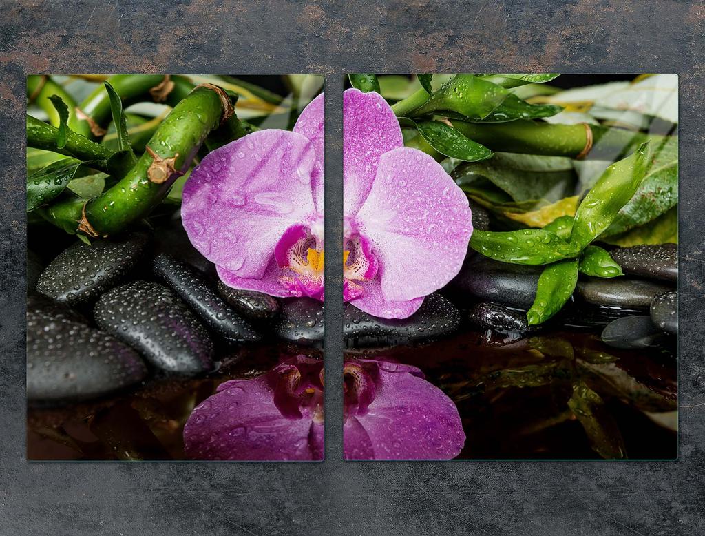 SZKLANA PŁYTA OCHRONNA NA KUCHENKĘ 85x52 ORCHIDEA