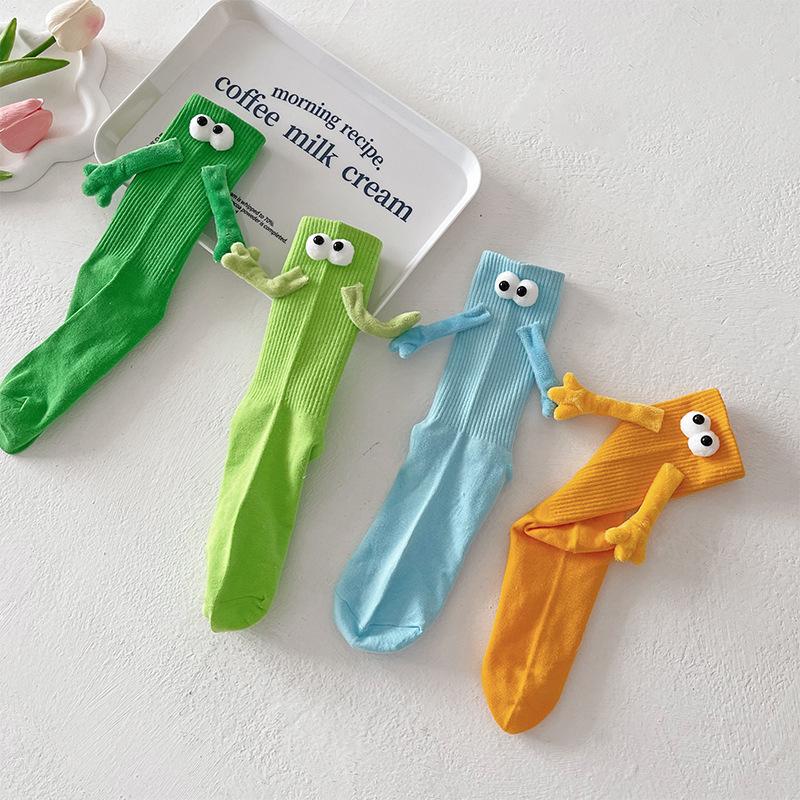 Магнитные носки с изображением рук, новинка, забавные женские и мужские носки для пар, подарки на День святого Валентина для пар, годовщин, лучших друзей, подростков