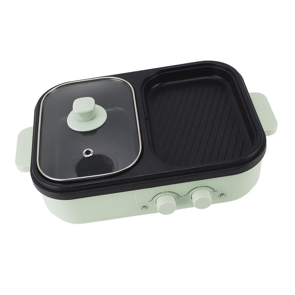 Электрическая плита мощностью 1300 Вт с разделителем, антипригарным покрытием, двухсторонняя электрическая кастрюля для жарки, для приготовления пищи