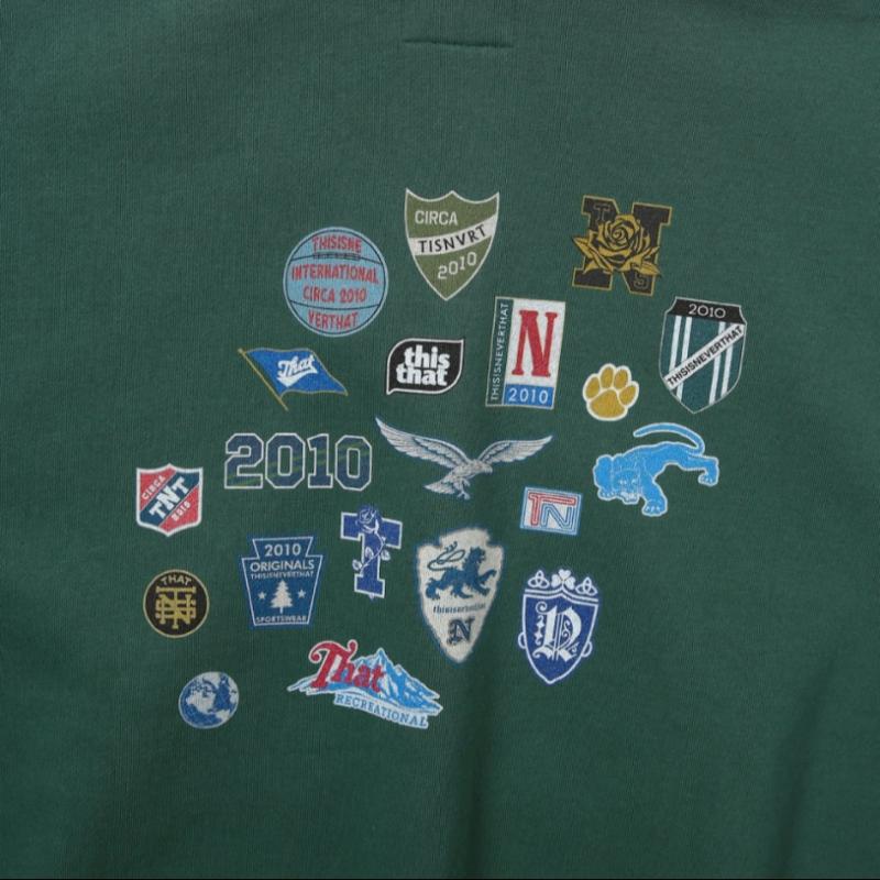 Это никогда не будет Pins Hoodie Темно-зеленый