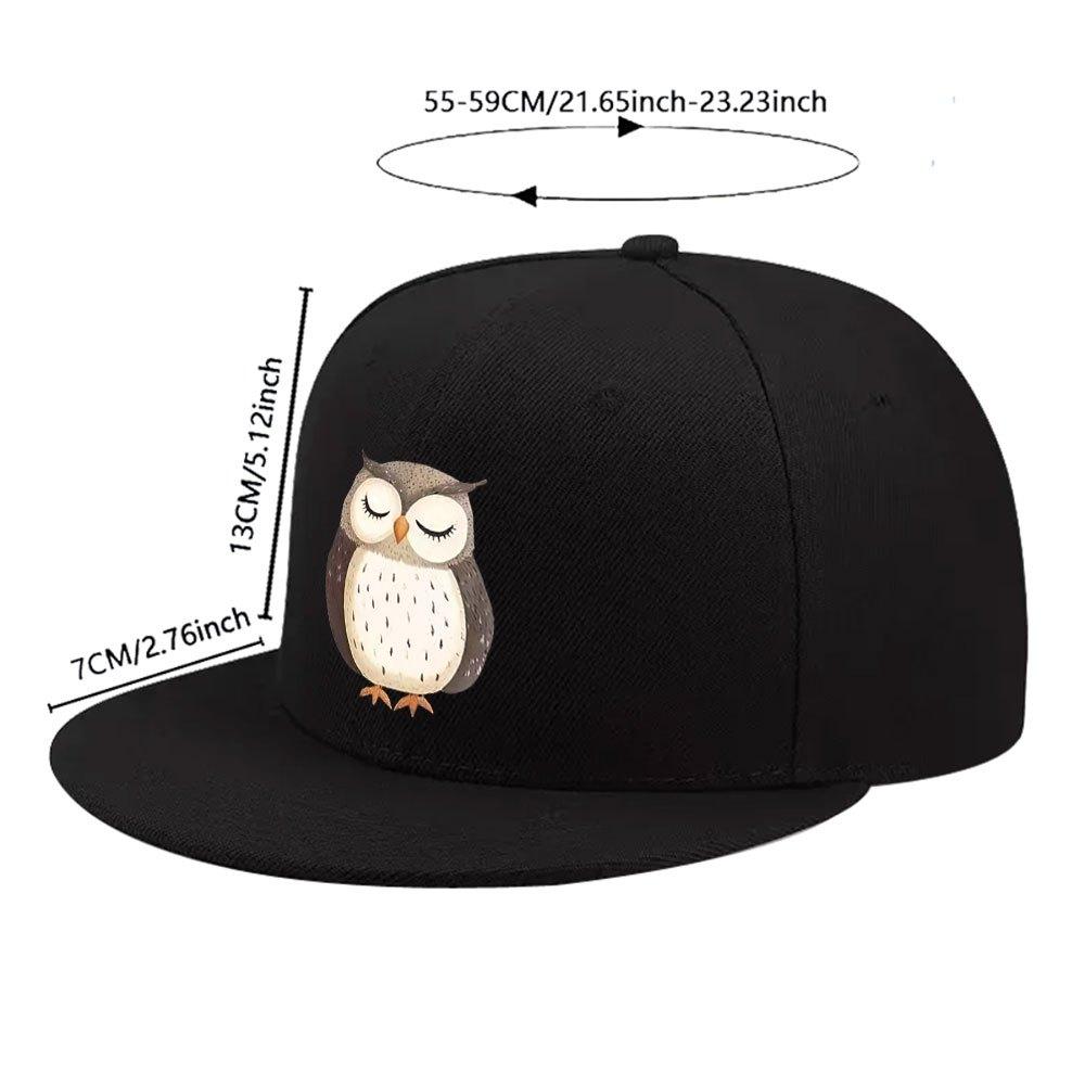Полиэстеровая бейсболка унисекс с принтом спящей совы, Snapback, уличная хип-хоп кепка, повседневная, для улицы