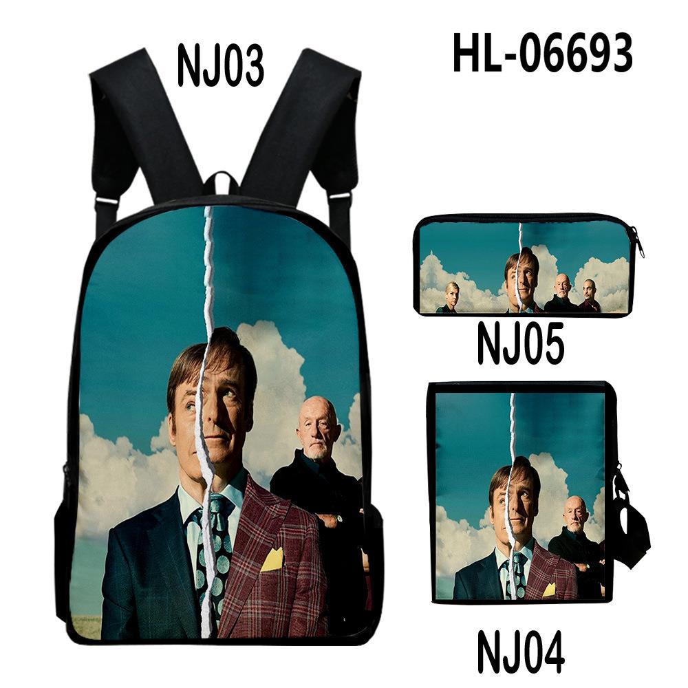 Креативный Популярный Better Call Saul 3D Печать 3 шт./Набор ученический Школьные сумки Ноутбук Ежедневный рюкзак Рюкзак Наклонная сумка через плечо Пенал