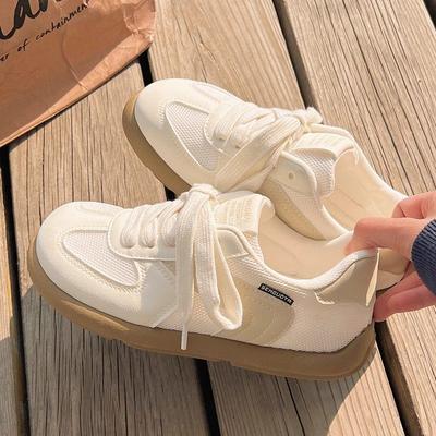 Женские новые дышащие сетчатые туфли модные универсальные ретро повседневные спортивные маленькие белые туфли женские