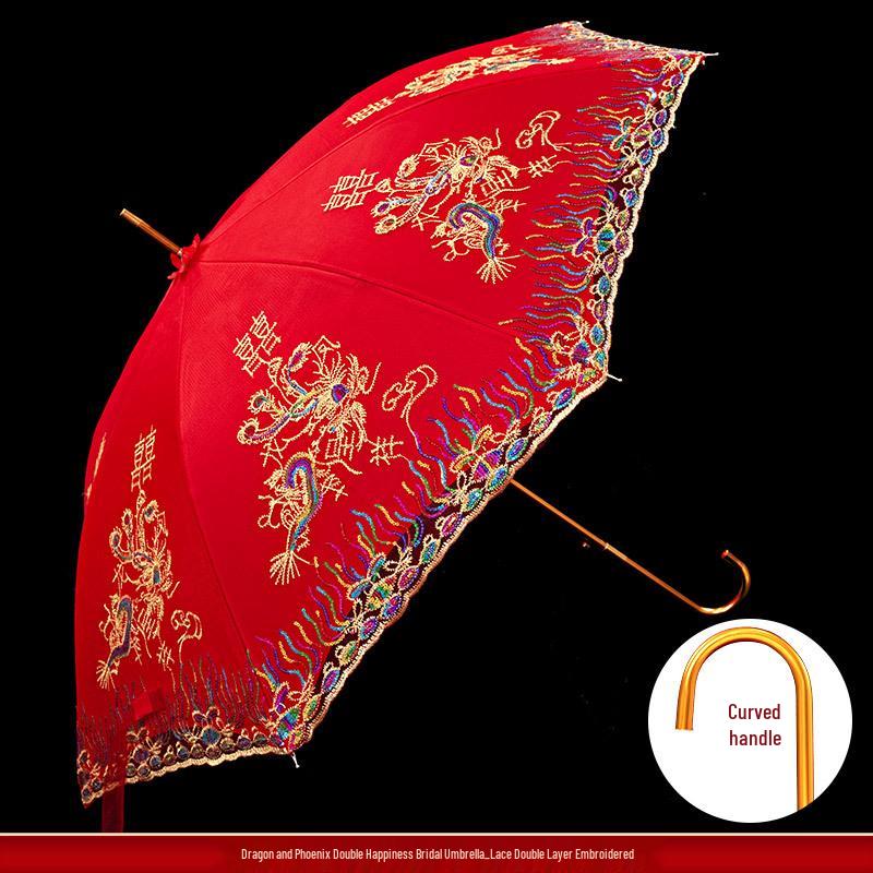 Красный свадебный набор зонтов для китайской свадебной церемонии и приданого