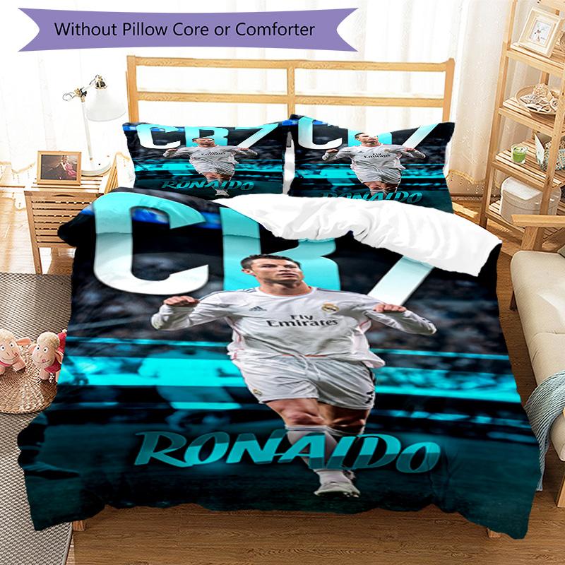 Ronaldo's Cb7 Ronaldo Celebration Bedding Set, Breathable Duvet Cover with Pillowcases, Soft Bed Linen for Bedroom Home Decoration, Perfect Festival B