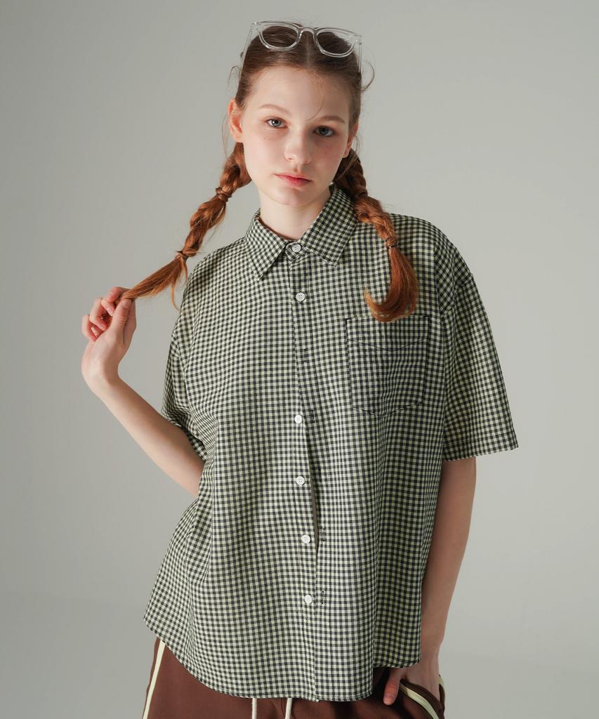 WV PROJECT Dinky Check Short Sleeve Shirt Black Hsss7806