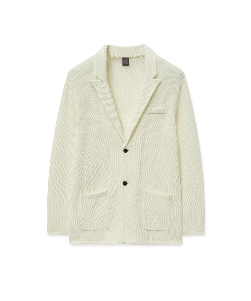 IOLO Waffle Peaked Knit Jacket_Ivory